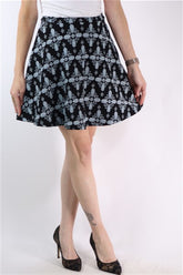 חצאית אתנית בשחור אפור- S